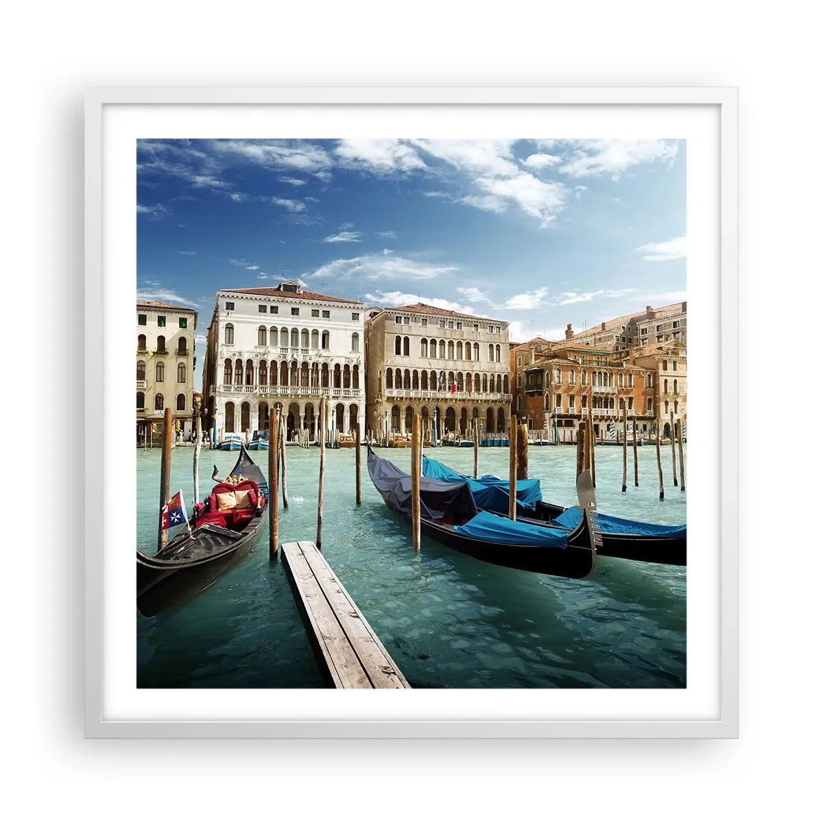 Poster în ramă albă - Palate în albastru - 60x60 cm