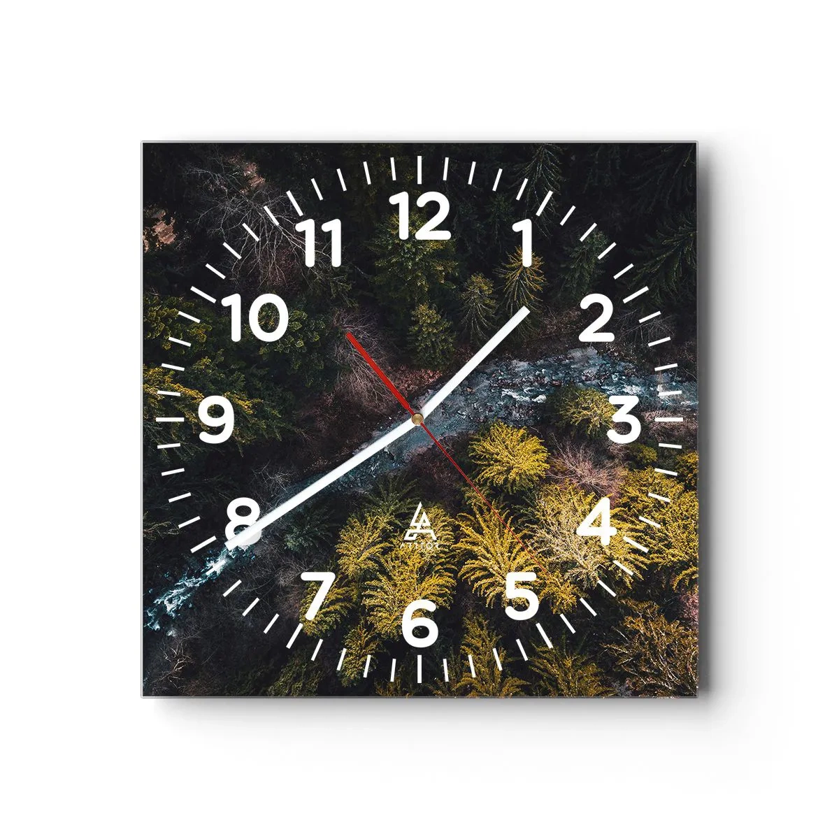 Ceas de perete - Ceas pe sticlă - Rapid și mai rapid - 40x40 cm
