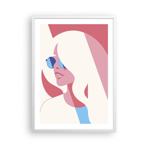 Poster în ramă albă - O blondă necunoscută - 50x70 cm