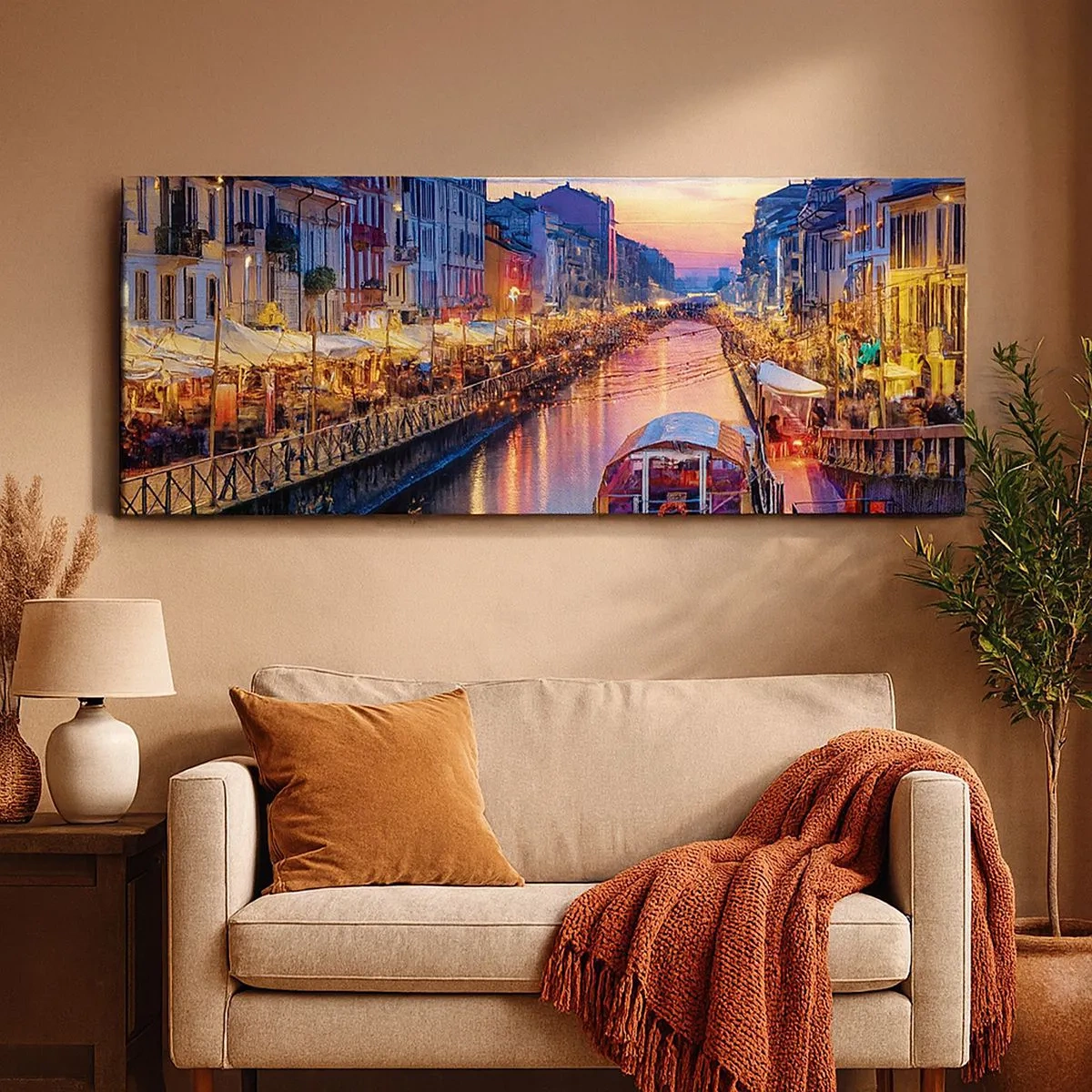 Tablou pe pânză - O seară de lumină și distracție - 100x40 cm