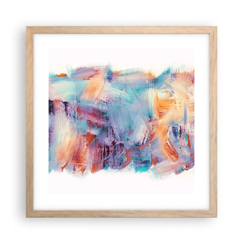 Poster în ramă de stejar deschis - O dezordine colorată - 40x40 cm