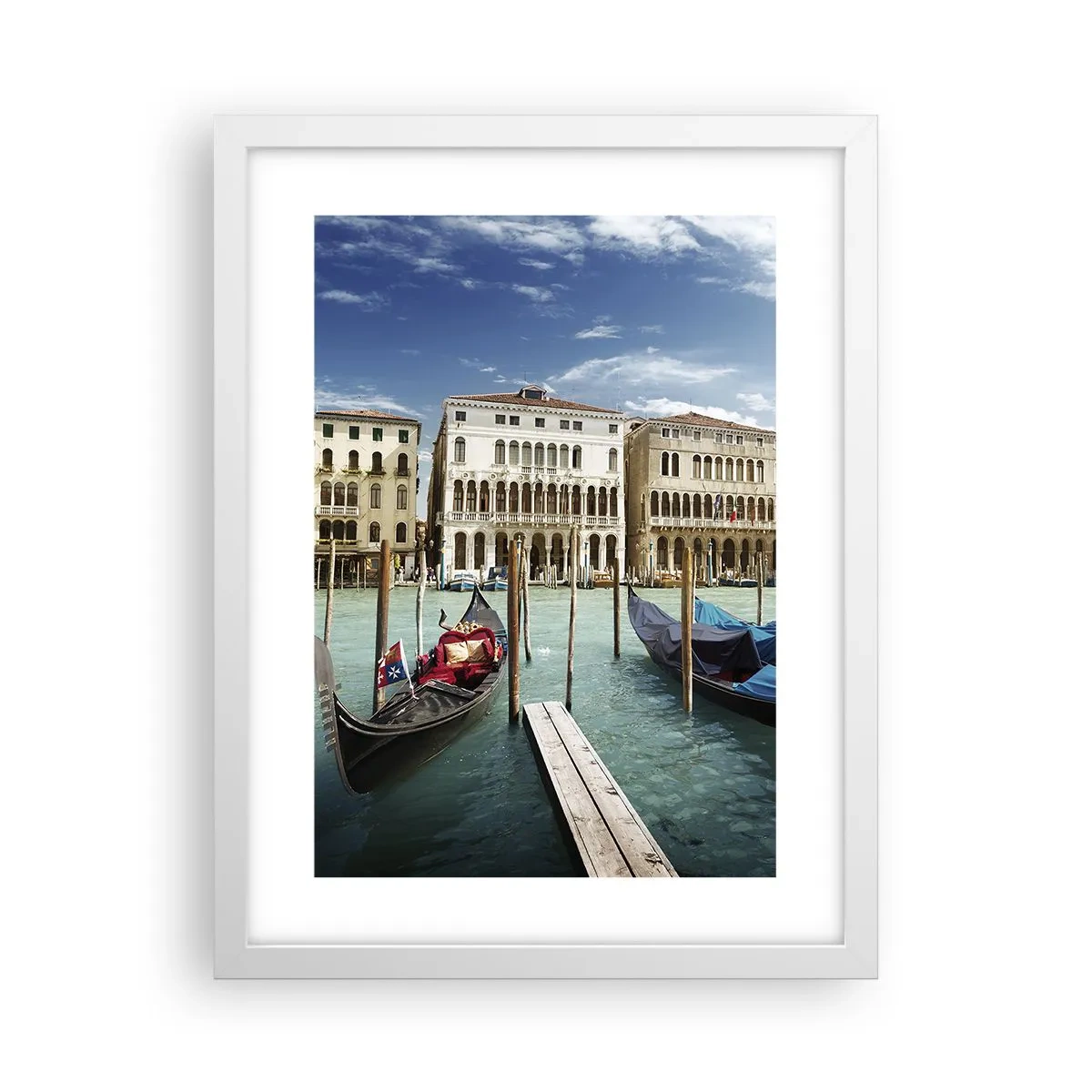 Poster în ramă albă - Palate în albastru - 30x40 cm