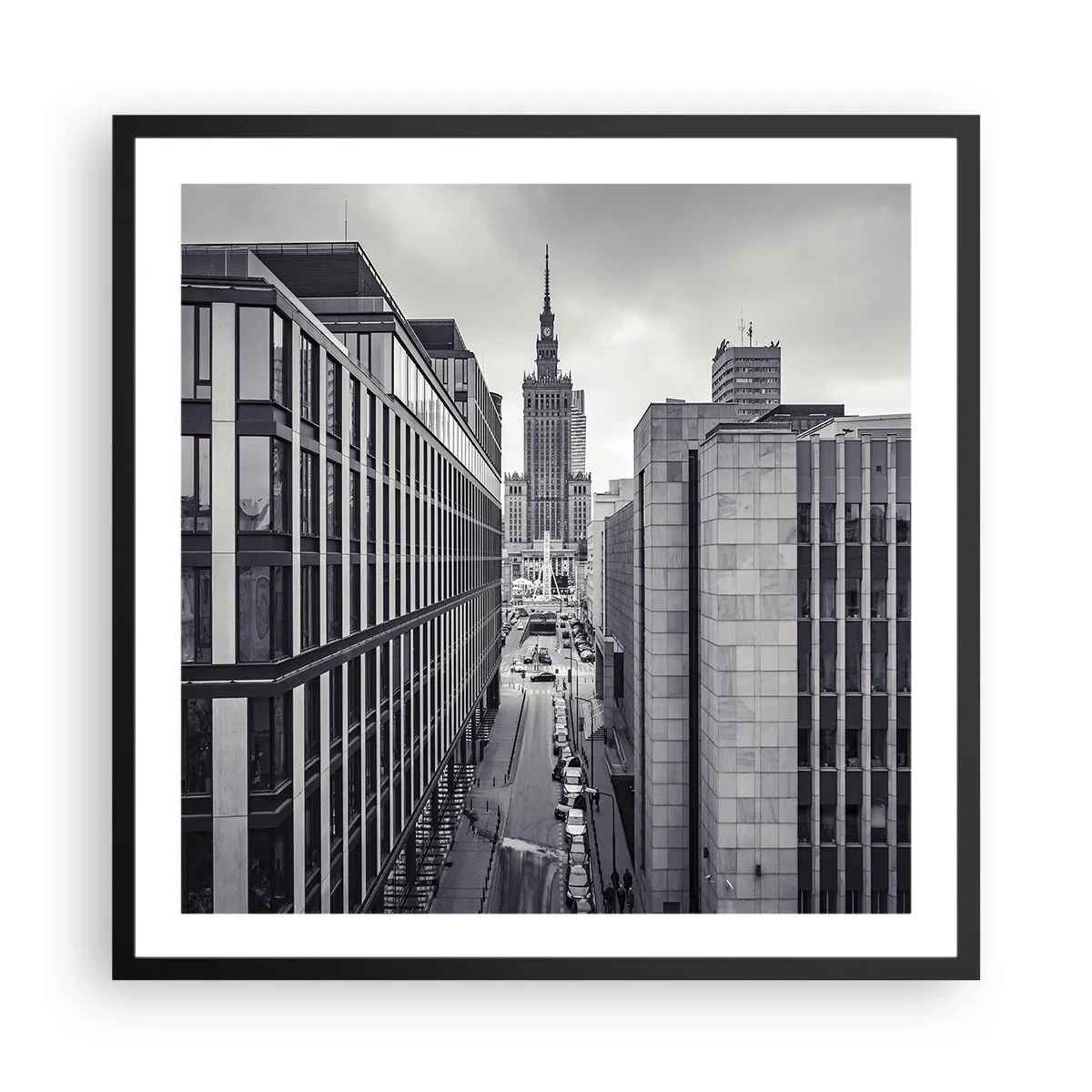 Poster în ramă neagră - Vale citadină din Varșovia - 60x60 cm