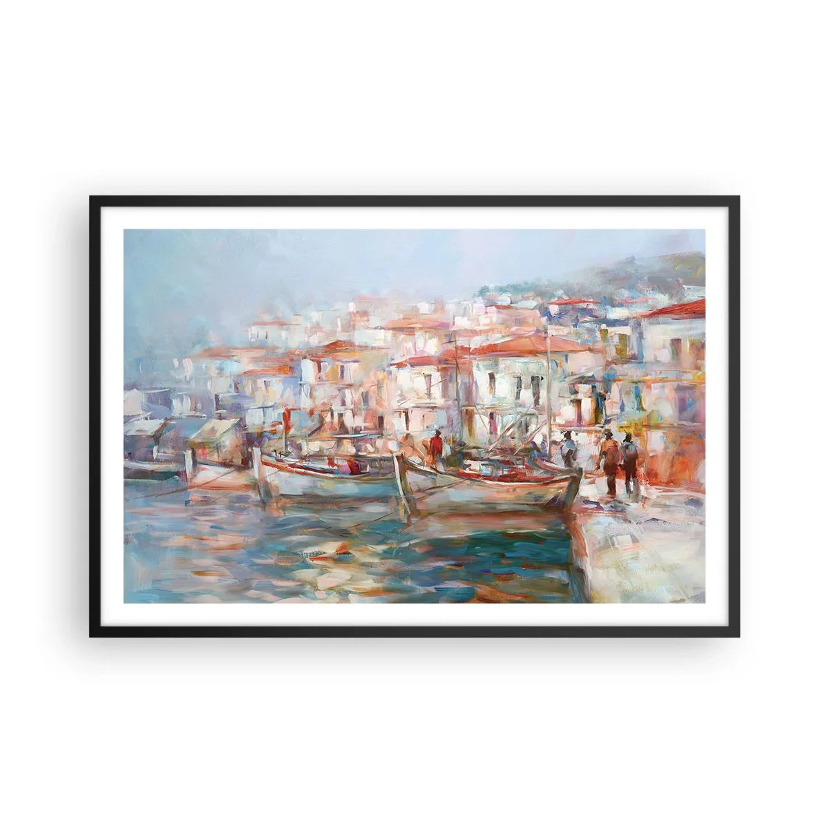 Poster în ramă neagră - Vacanță pastelată - 91x61 cm