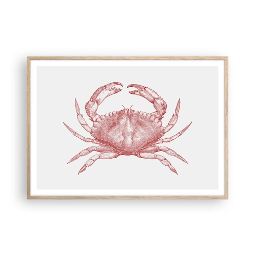 Poster în ramă de stejar deschis - Crab peste crabi - 100x70 cm