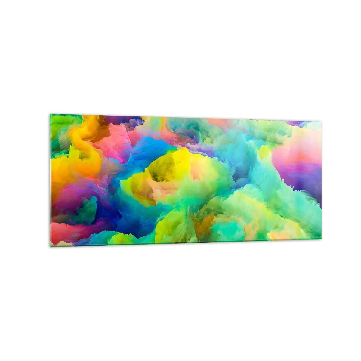 Tablou pe sticlă - Puf multicolor - 120x50 cm