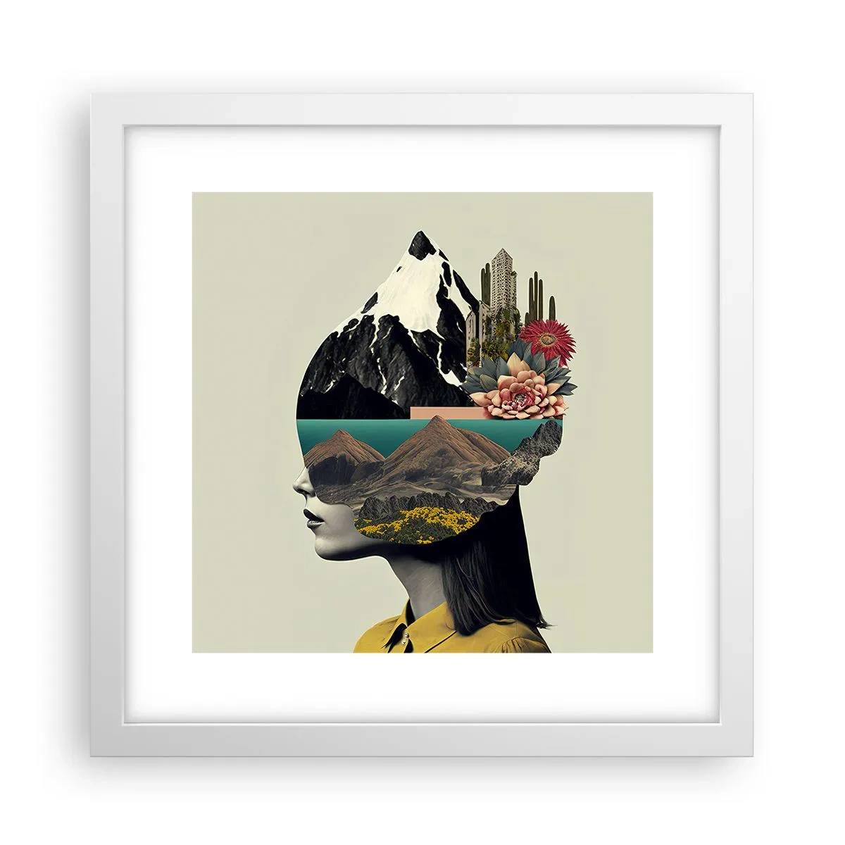 Poster în ramă albă - Femeia - întotdeauna un mister - 30x30 cm