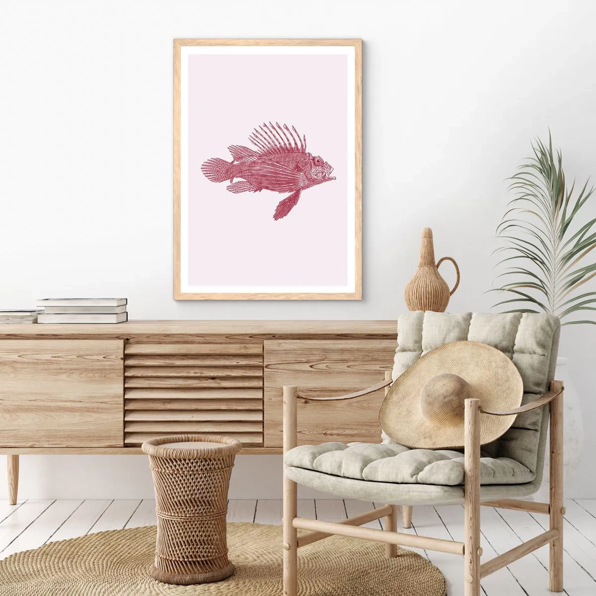 Poster în ramă de stejar deschis - Un locuitor al apelor exotice - 30x40 cm