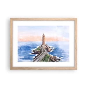 Poster în ramă de stejar deschis - Cu fața la mare - 40x30 cm