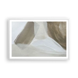 Poster în ramă albă - Val de alb - 91x61 cm