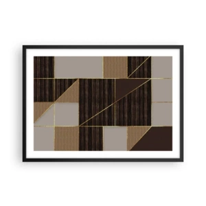 Poster în ramă neagră - Un mozaic de maro și auriu - 70x50 cm