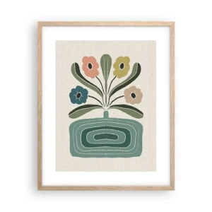 Poster în ramă de stejar deschis - Buchet simetric - 40x50 cm
