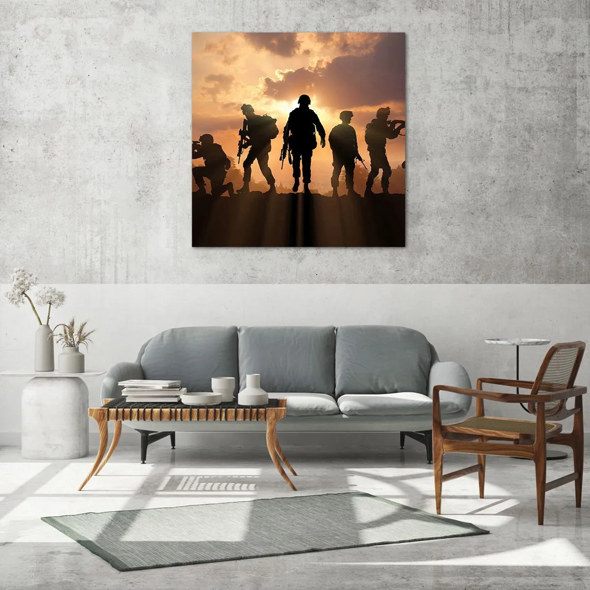 Tablou pe sticlă - Brothers in arms - 40x40 cm