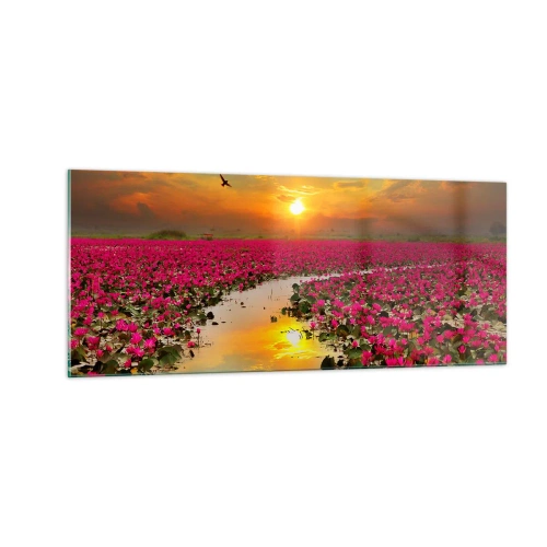 Tablou pe sticlă - Viața secretă a lacului - 100x40 cm