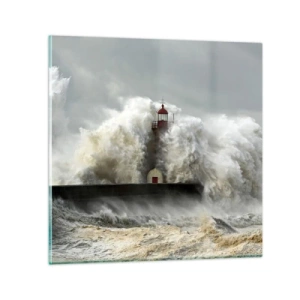 Tablou pe sticlă - Mânia oceanului - 30x30 cm