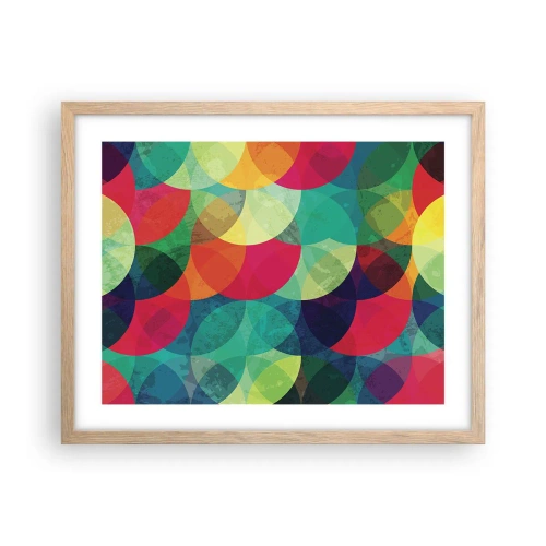 Poster în ramă de stejar deschis - Să intrăm în curcubeu - 50x40 cm