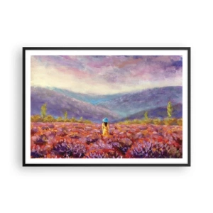Poster în ramă neagră - Într-o lume de lavandă - 100x70 cm