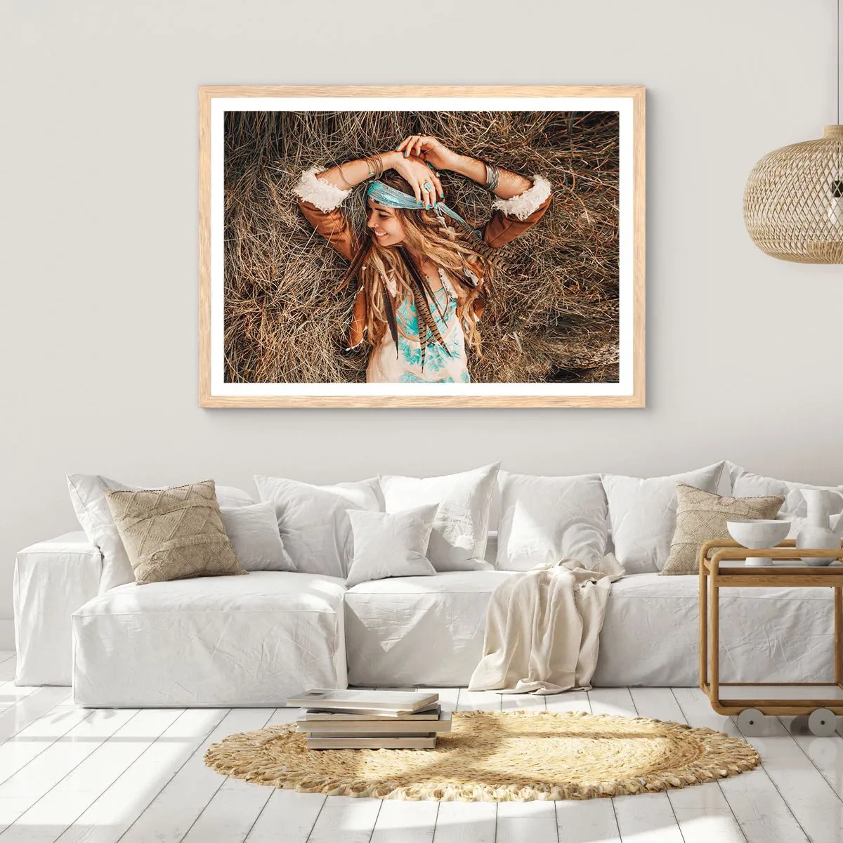 Poster în ramă de stejar deschis - În drum spre vara iubirii - 70x50 cm