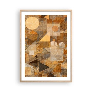 Poster în ramă de stejar deschis - Studiu cubist de bronz - 50x70 cm