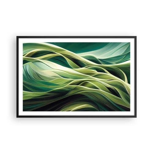 Poster în ramă neagră - Un joc abstract de verde - 91x61 cm