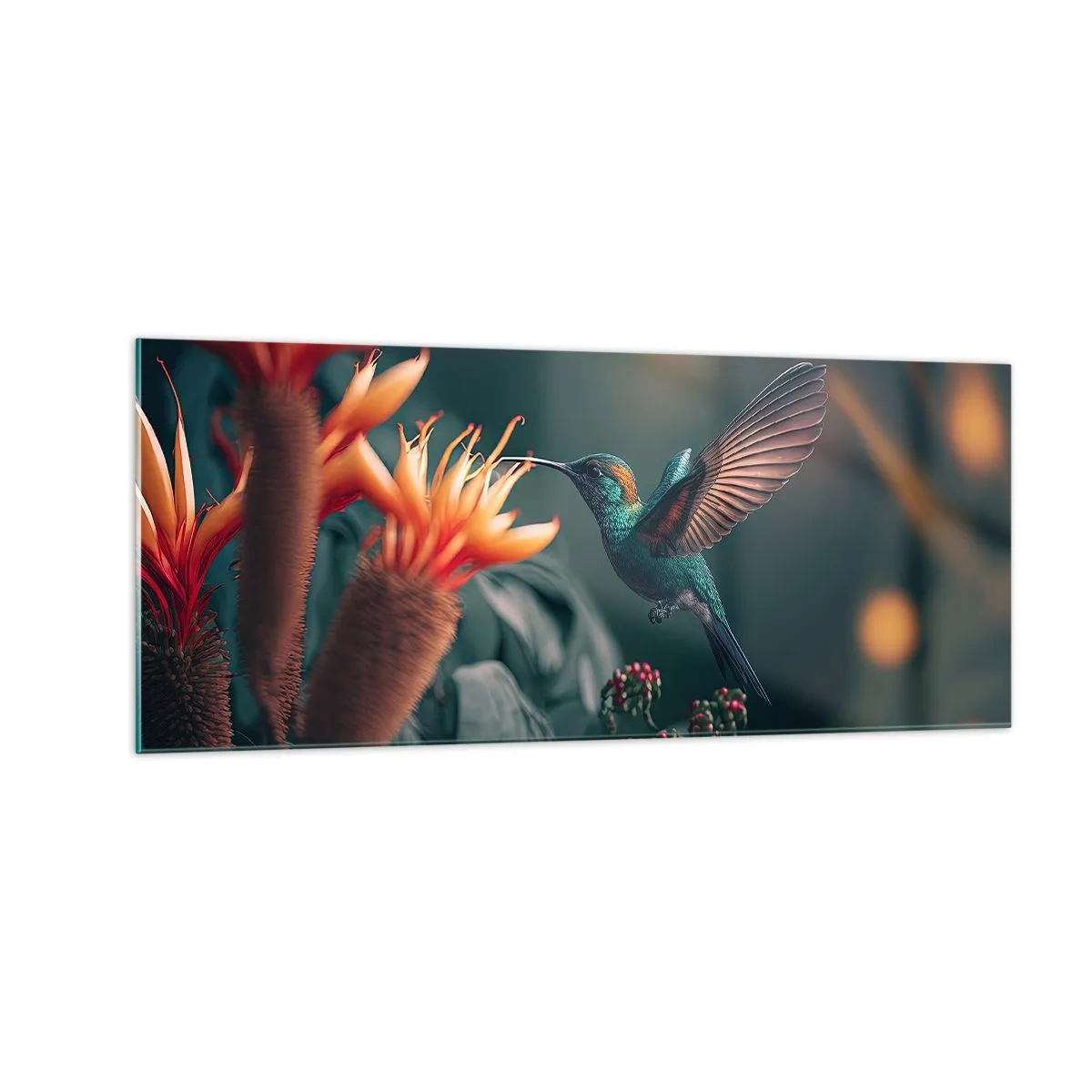 Tablou pe sticlă - Viață cu adevărat colorată - 100x40 cm