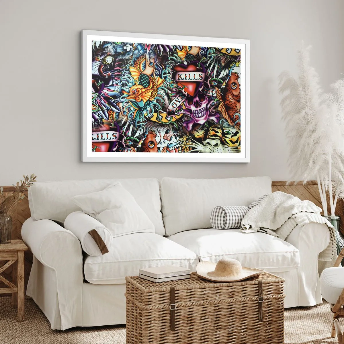 Poster în ramă albă - Visul unui artist tatuator - 40x30 cm