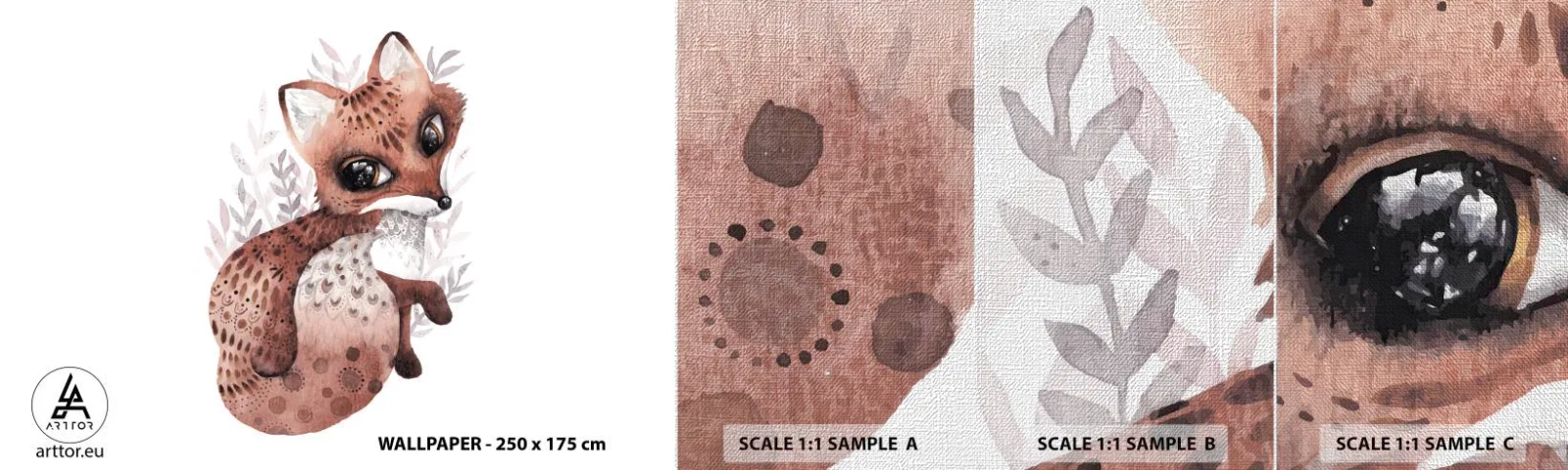 Mostră tapet Premium Canvas - Doar iubire - Pentru copii, Vulpe, Basm - 100x30 cm