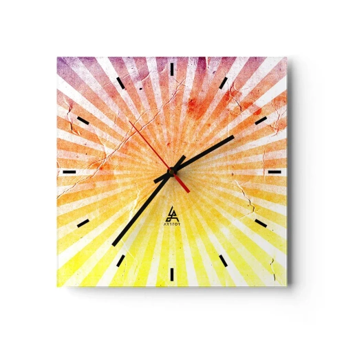 Ceas de perete - Ceas pe sticlă - Răsărituri și apusuri de soare - 30x30 cm