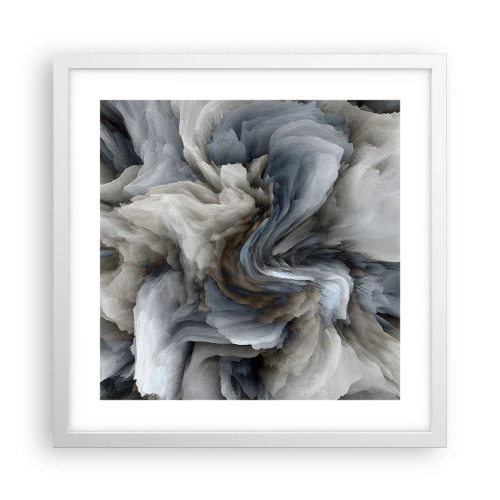 Poster în ramă albă - Piatră și floare - 40x40 cm