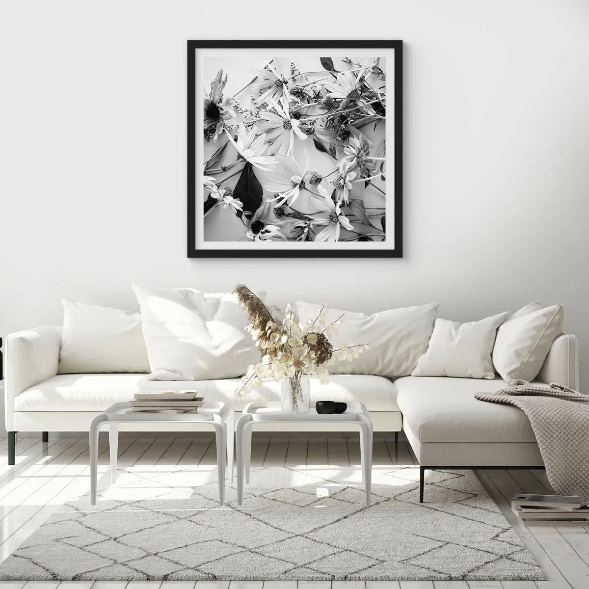 Poster în ramă neagră - Un altfel de buchet - 60x60 cm