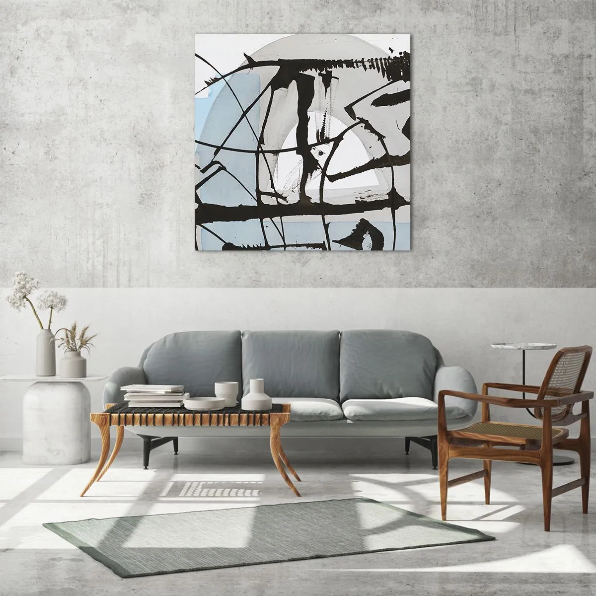 Tablou pe sticlă - Cu toate acestea, albastru - 30x30 cm