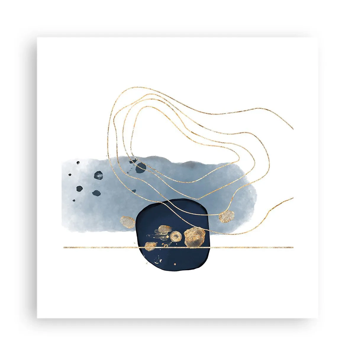 Poster - Fantezie albastru-auriu - 40x40 cm