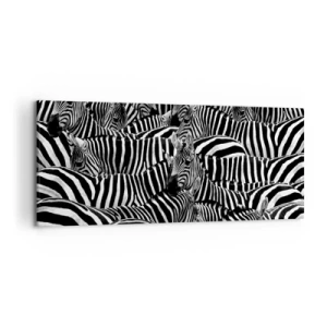 Tablou pe pânză - Portret de grup cu dungi - 120x50 cm