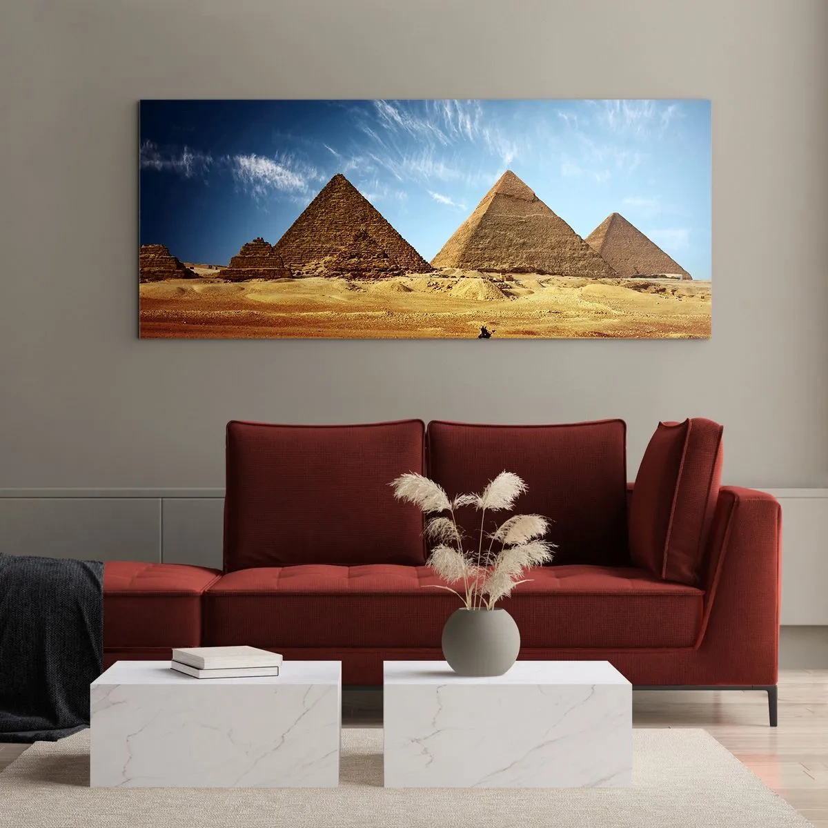 Tablou pe sticlă - 40 de secole vă privesc - 160x50 cm