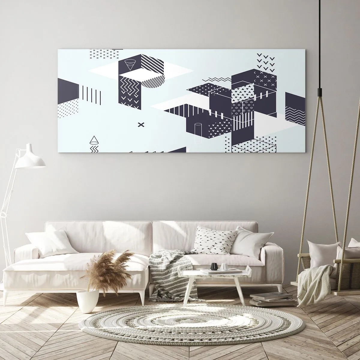 Tablou pe sticlă - În sufletul matematicii - 90x30 cm