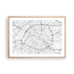 Poster în ramă de stejar deschis - Floarea Parisului - 70x50 cm
