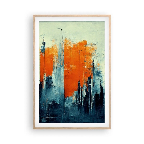Poster în ramă de stejar deschis - Peisaj modern - 61x91 cm