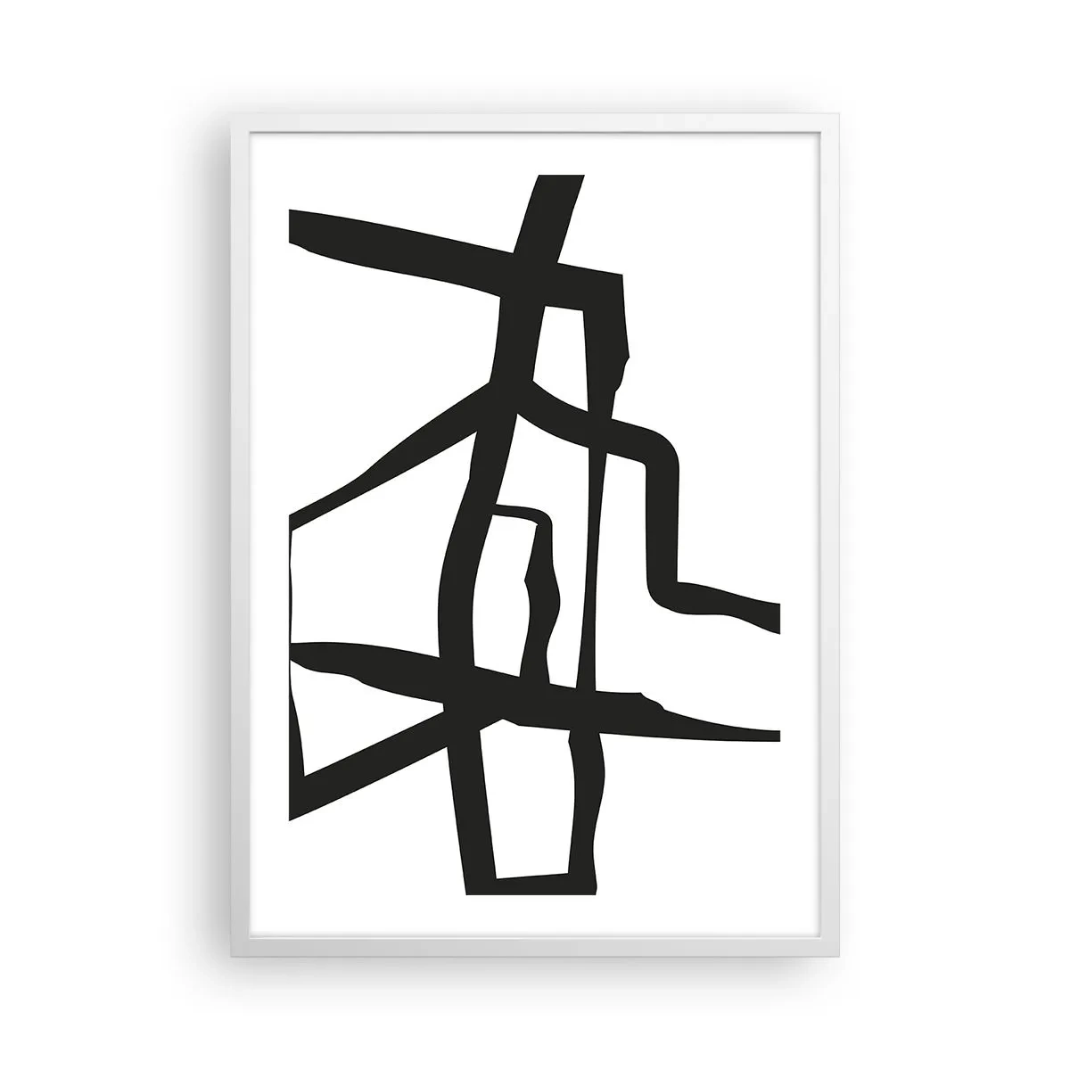Poster în ramă albă - Construcție în alb și negru - 50x70 cm