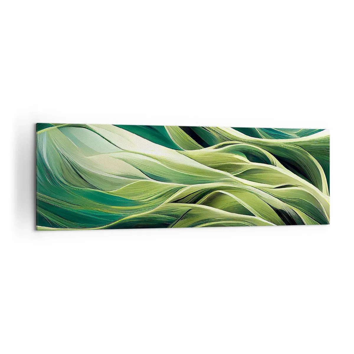 Tablou pe pânză - Un joc abstract de verde - 160x50 cm