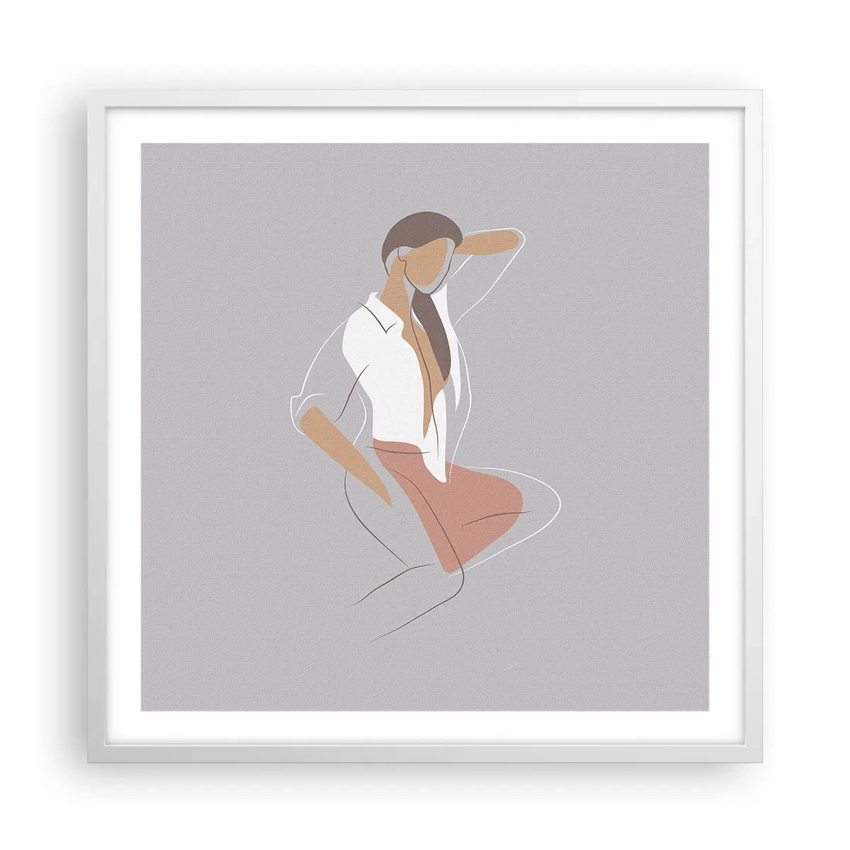 Poster în ramă albă - Schiță de farmec - 60x60 cm