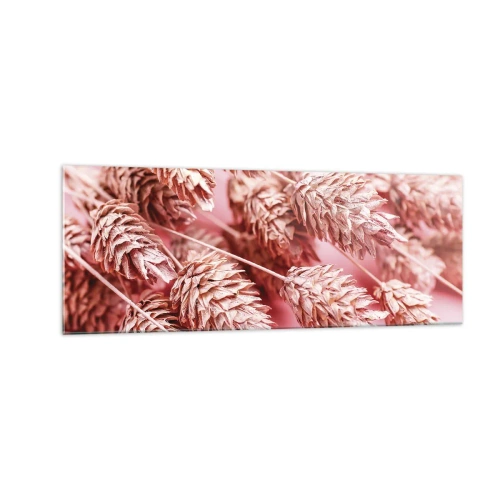 Tablou pe sticlă - Cascadă florală în roz - 140x50 cm