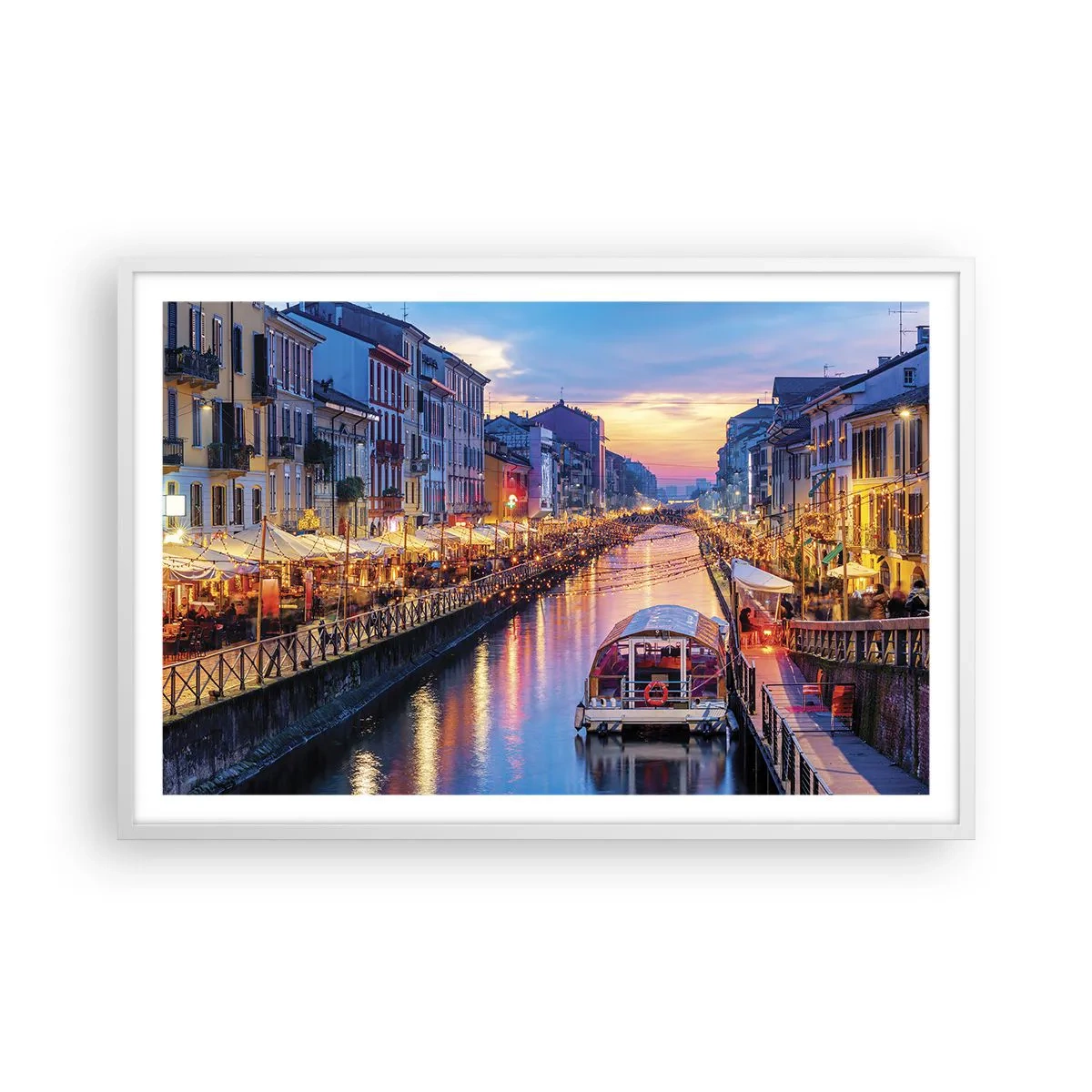 Poster în ramă albă - O seară de lumină și distracție - 91x61 cm