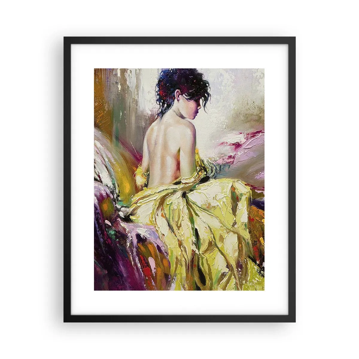 Poster în ramă neagră - Mi-aș muia buzele în paharul cu vin de pe masa ta - 40x50 cm