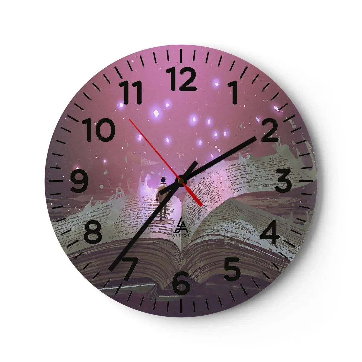 Ceas de perete - Ceas pe sticlă - O invitație către o altă lume - citiți! - 40x40 cm