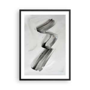 Poster în ramă neagră - Pensulă minimalistă alb-negru - 50x70cm - Doar pentru distracție - Decorațiune modernă pentru perete pentru living și dormitor ARTTOR