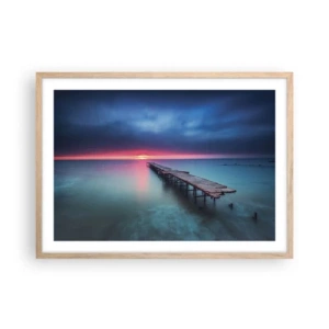 Poster în ramă de stejar deschis - Între cer și pământ - 70x50 cm