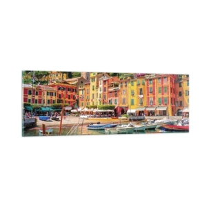 Tablou pe sticlă - O dimineață italiană - 90x30 cm