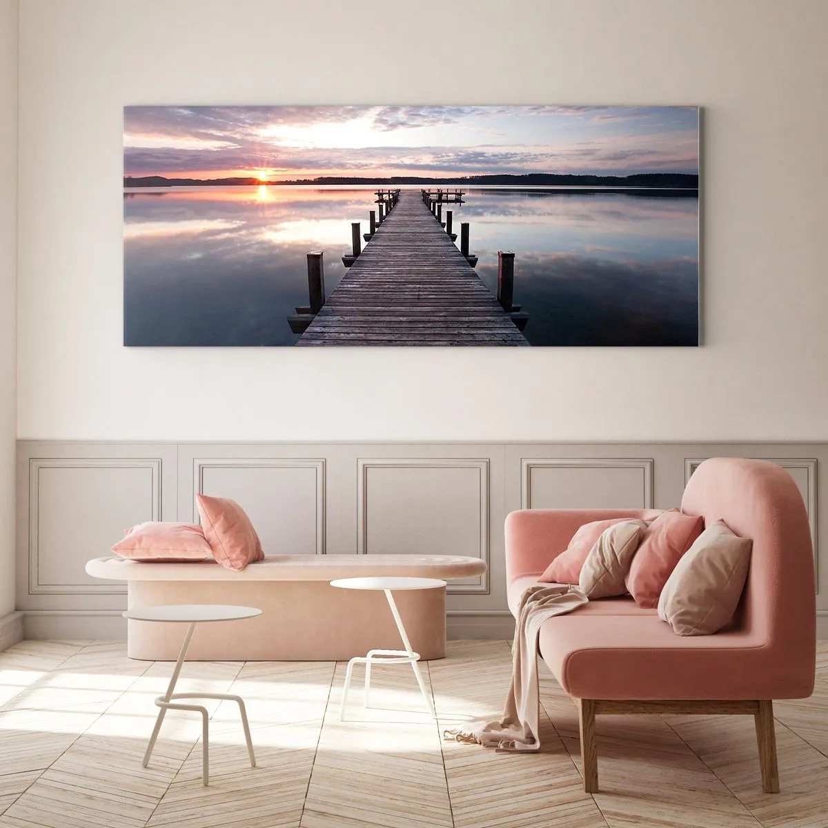 Tablou pe sticlă - Granița tăcută dintre zi și noapte - 100x40 cm
