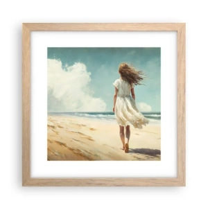 Poster în ramă de stejar deschis - Vreau să întâlnesc soarele și vântul - 30x30 cm