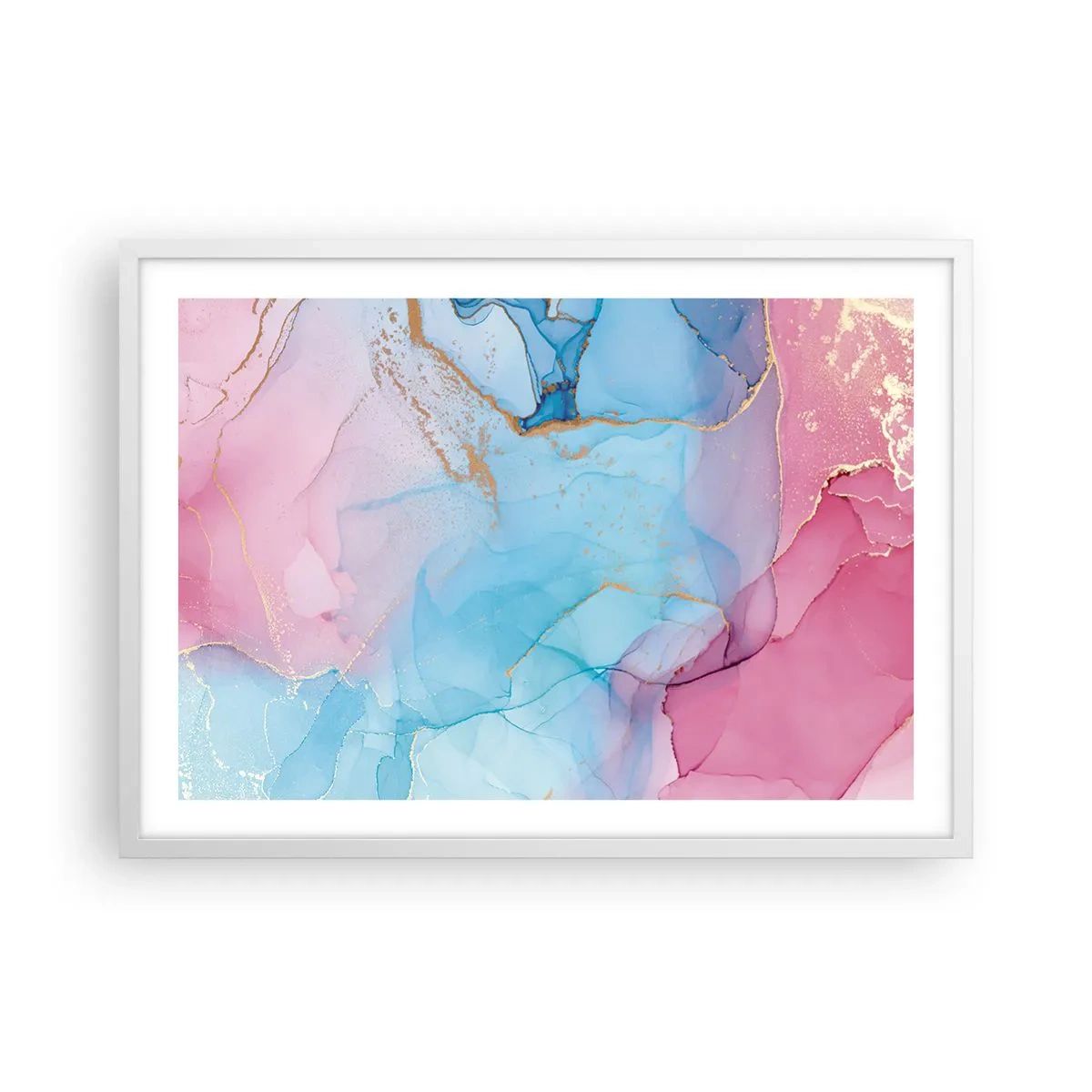 Poster în ramă albă - Întâlnire și întrepătrundere - 70x50 cm